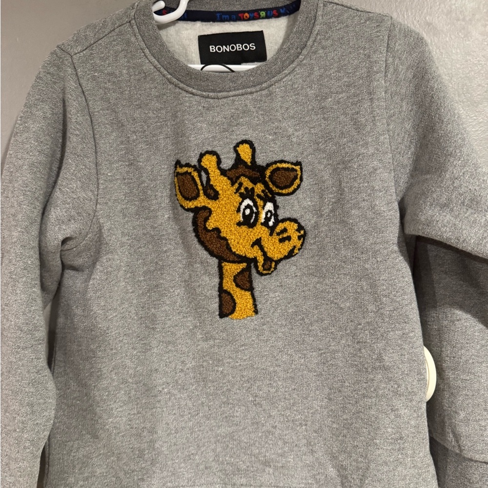 Bonobos Gray and Yellow Giraffe Sweatshirt